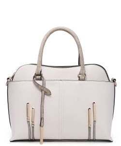 Fashion Top Handle Satchel Bag 71411 WHITE